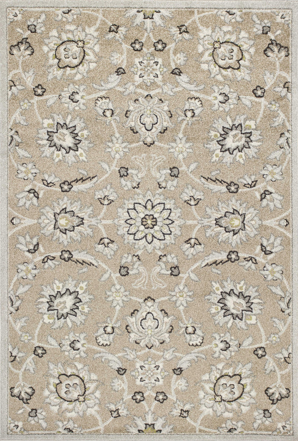 5'3" x 7'7" UV-treated Polypropelene Beige-Grey Area Rug