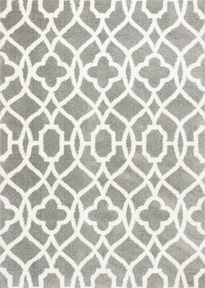 3'3" x 5'3" Microfiber Grey-Ivory Area Rug