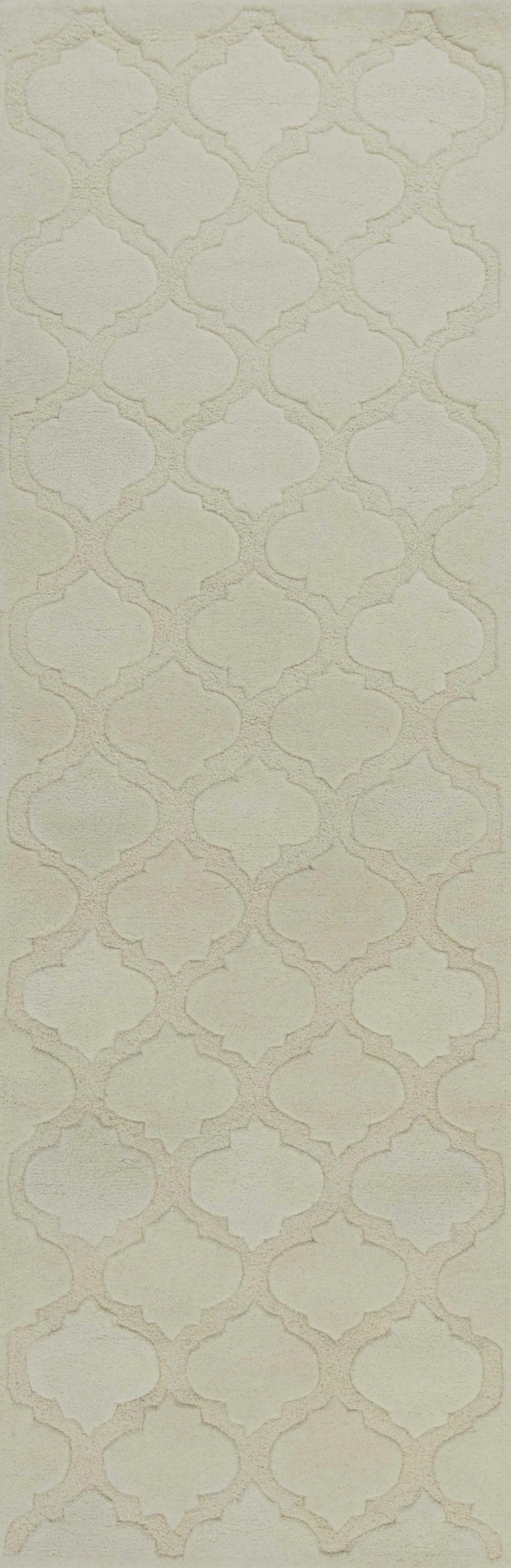 2'3" x 7'6" Runner Wool Ivory Area Rug