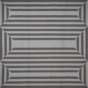 7' Square UV-treated Polypropelene Charcoal Area Rug