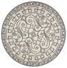 7'6" Round UV-treated Polypropelene Ivory-Grey Area Rug