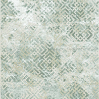 6'7" x 9'6" Polyester Sand Silver Area Rug