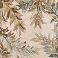 6' Ivory Hand Tufted Tropical Indoor Area Rug