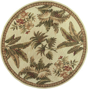 5'6" Round Wool Ivory Area Rug