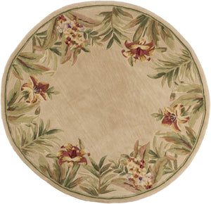 5'6" Round Wool Ivory Area Rug