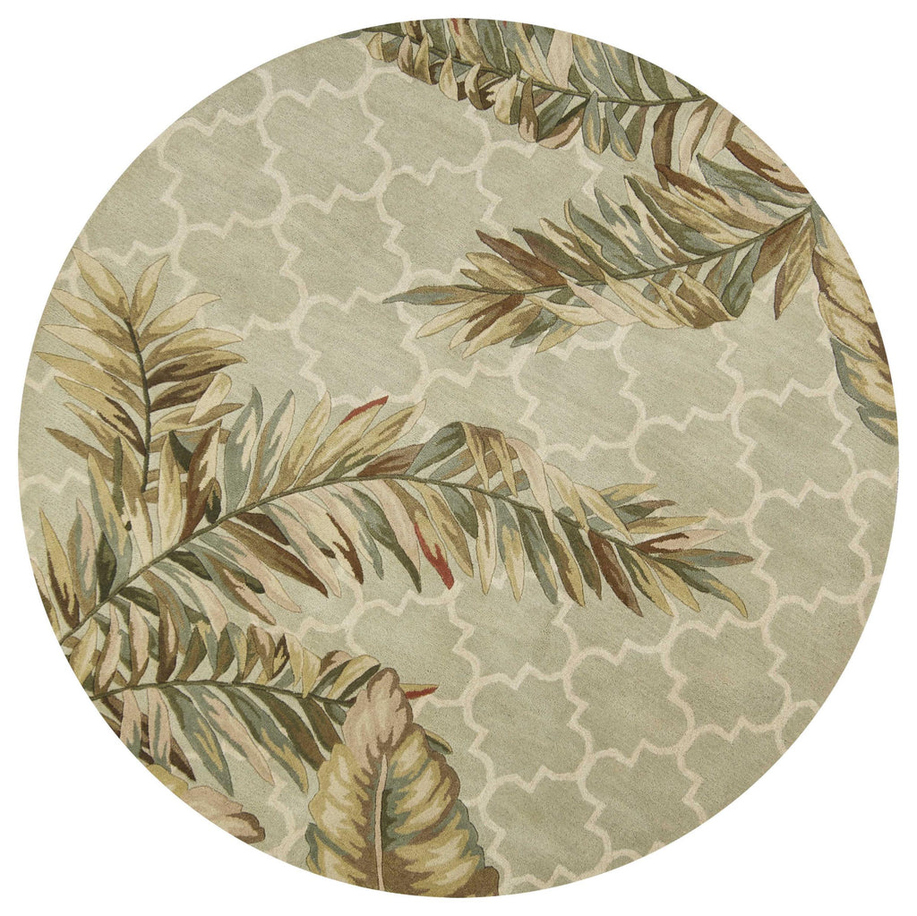 5'6" Round Wool Sage Area Rug