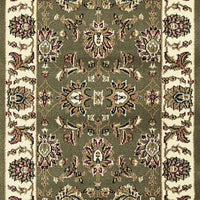 7'7" x 10'10" Polypropelene Green-Ivory Area Rug