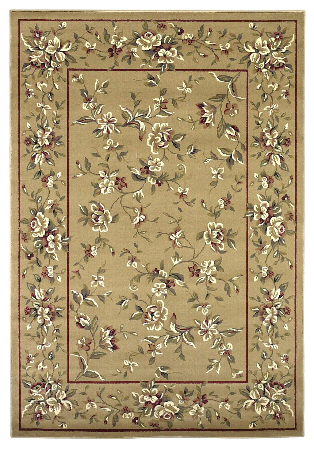 7'7" x 10'10" Polypropelene Beige Area Rug