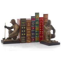 4.5"x 6"x 8" Red Patina & Black Copa Golfer Bookends