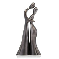 4"x 4.5"x 16"' Bronze Abrazando Hugging Bronze Lovers - Set of 2