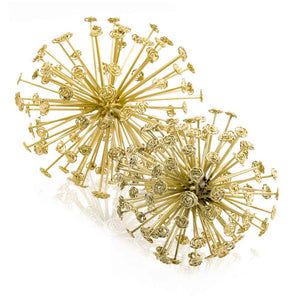 6.5"x 6.5"x 6.5" Remolino Starburst Gold Spheres - Set of 2