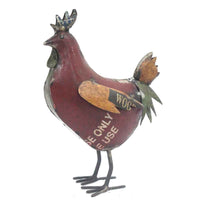 4.5"x 7.5"x 10.5" Red-Yellow-Green Gallo Reclaimed Iron Rooster