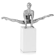 3.5"x 14"x 13" Partido Pommel Gymnast  Silver & White