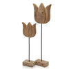 4" x 11" x 35" Natural and Black Tall Tulip on Stand