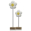 4"x 10"x 33" Natural & Black Margarita Tall White Daisy on Stand