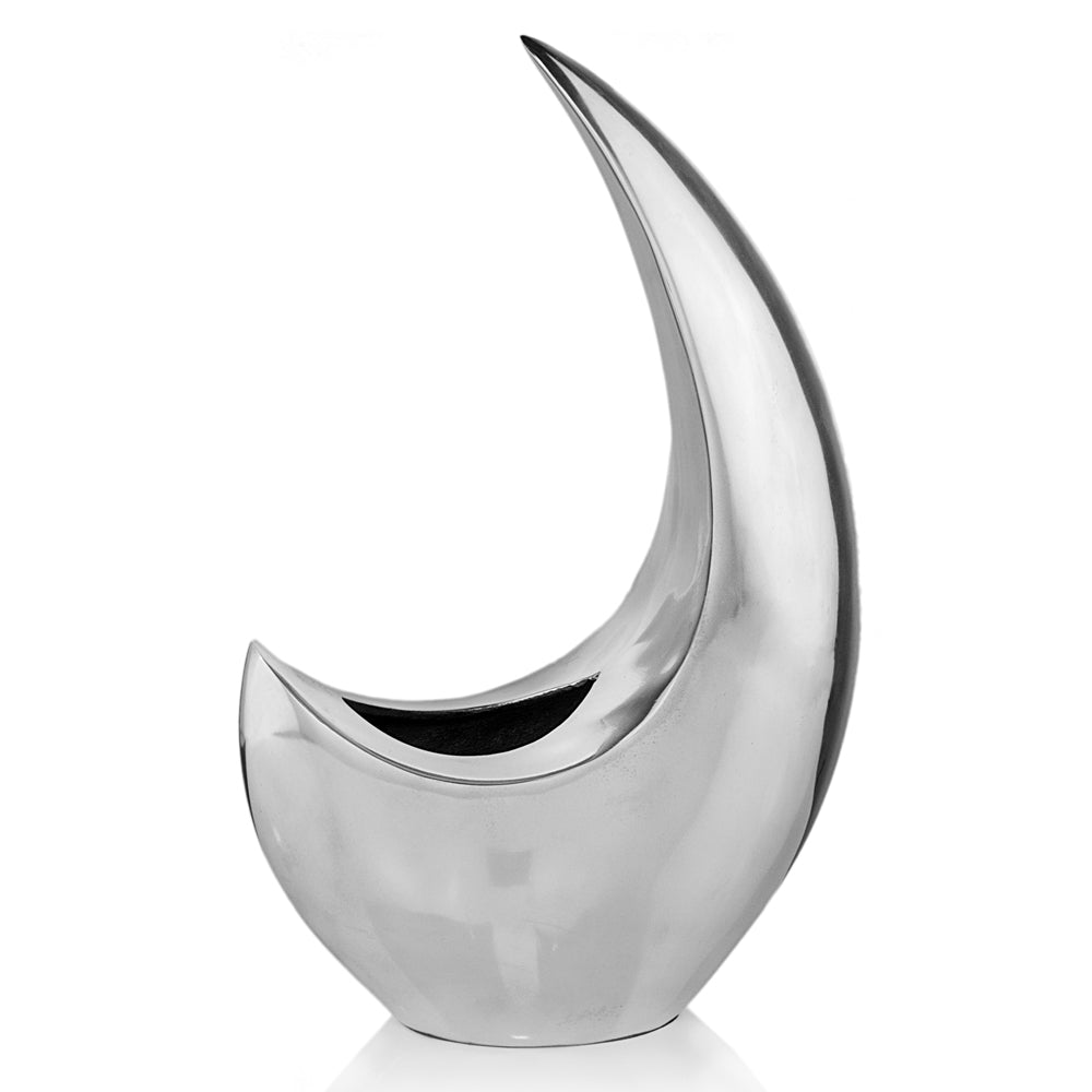 4.5"x 10"x 16" Buffed Luna Crescent Vase