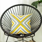 Yellow and Gray Geometric Decorative Throw Pillow Cover