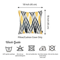 Black and Yellow Zig Zag Decorative Throw Pillow Cover