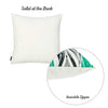 Black White and Green Long Ikat Decorative Throw Pillow Cover