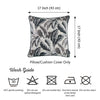 Gray Jacquard Tropical Leaf Decorative Throw Pillow Cover