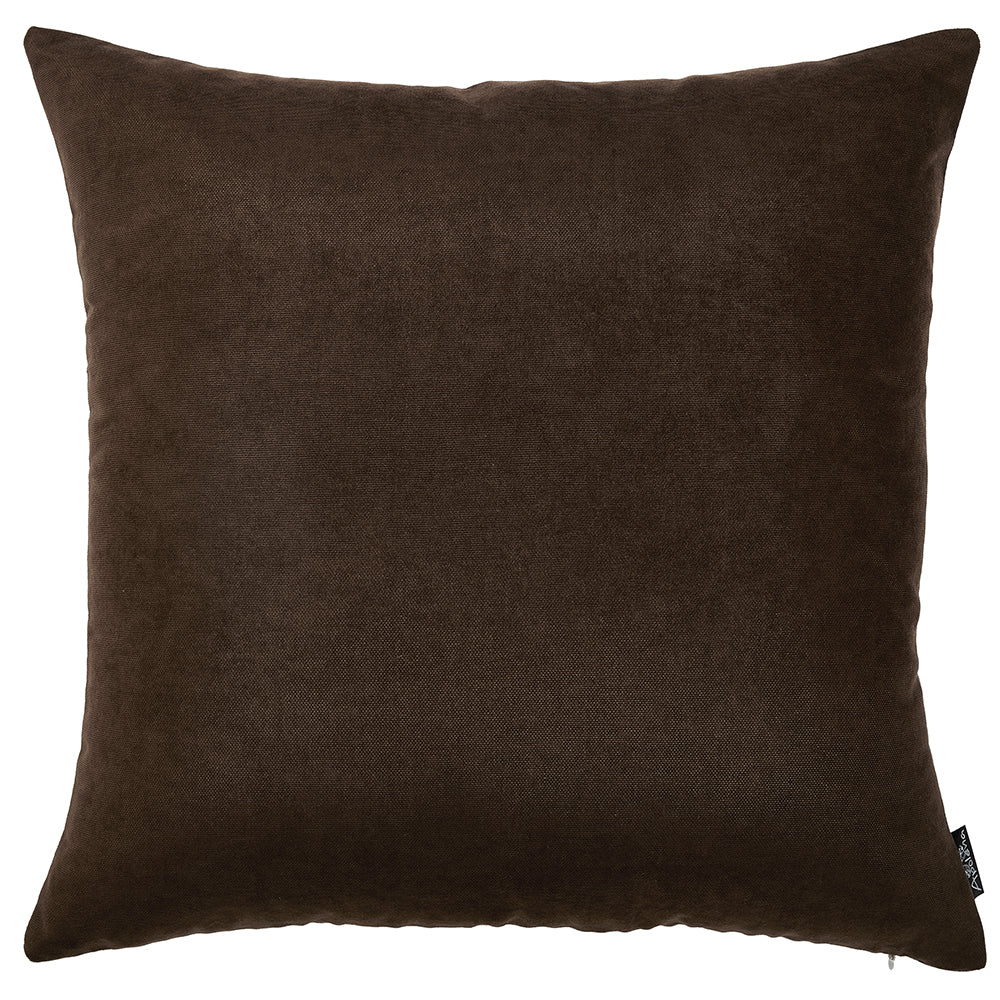 Set of 2 Brown Brushed Twill Decorative Throw Pillow Covers