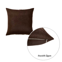 Set of 2 Brown Brushed Twill Decorative Throw Pillow Covers