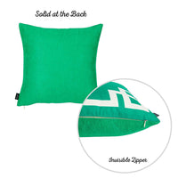 Grass Green and White Geometric Decorative Throw Pillow Cover