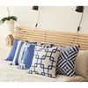 Nautical Blue and White Geometric Decorative Throw Pillow Cover