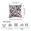 Brown Jacquard Tropical Leaf Decorative Throw Pillow Cover