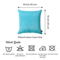 Set of 2 Aqua Blue Brushed Twill Decorative Throw Pillow Covers