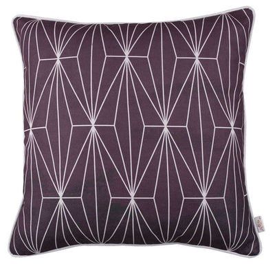 Purple Geometric Lines Decorative Throw Pillow Cover