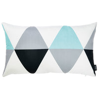 20"x 12" Blue Gray Skandi Modern Decorative Throw Pillow Cover