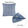 Blue Jacquard Medallion Decorative Throw Pillow Cover