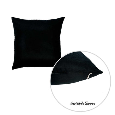 Set of 2 Black Brushed Twill Decorative Throw Pillow Covers