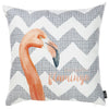 Flamingo and Gray Chevron Decorative Throw Pillow Cover.