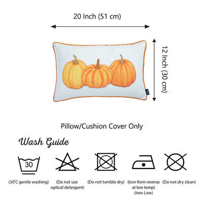 Pumpkin Trio Lumbar Decorative Throw Pillow Cover