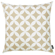 Taupe and White Geometric Decorative Throw Pillow Cover