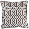 Brown and White Jacquard Geo Decorative Throw Pillow Cover