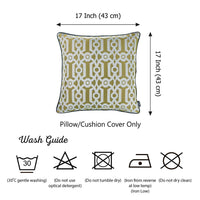 Celadon and White Jacquard Geo Decorative Throw Pillow Cover