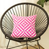 Hot Pink Geo Squares Decorative Throw Pillow Cover