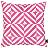 Hot Pink Geo Squares Decorative Throw Pillow Cover