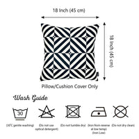 Black and White Geometric Diagram Decorative Throw Pillow Cover