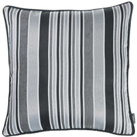 Gray and Black Variegated Stripe Decorative Throw Pillow Cover