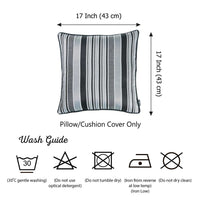 Gray and Black Variegated Stripe Decorative Throw Pillow Cover