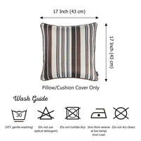 Brown and Tan Variegated Stripe Decorative Throw Pillow Cover