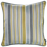 Light Gray and Green Variegated Stripe Decorative Throw Pillow Cover