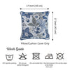 Square Blue Jacquard Leaf Decorative Throw Pillow Cover