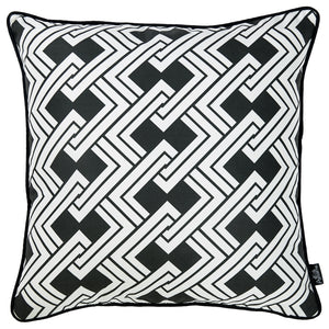 Black and White Geometric Links Decorative Throw Pillow Cover