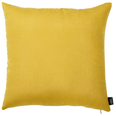 Set of 2 Yellow Brushed Twill Decorative Throw Pillow Covers