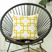 Yellow and White Geometric Squares Decorative Throw Pillow Cover